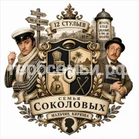 Герб семьи Создать герб на фоне фильма 12 стульев Остапа Бендера и Кисы Воробьянинова