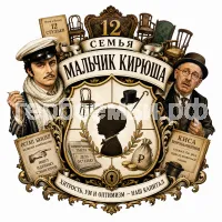 Герб семьи Создать герб на фоне фильма 12 стульев Остапа Бендера и Кисы Воробьянинова
