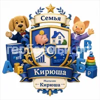 Гербы семьи Создать герб на фоне финансовой азбуки от ВТБ в программе спокойной ночи малыши
