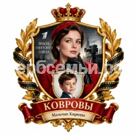 Гербы семьи Создать герб на фоне фильма первого канала Любовь Советского Союза Галина Коврова в черных кожаных перчатках актриса Ангелина Стречина
