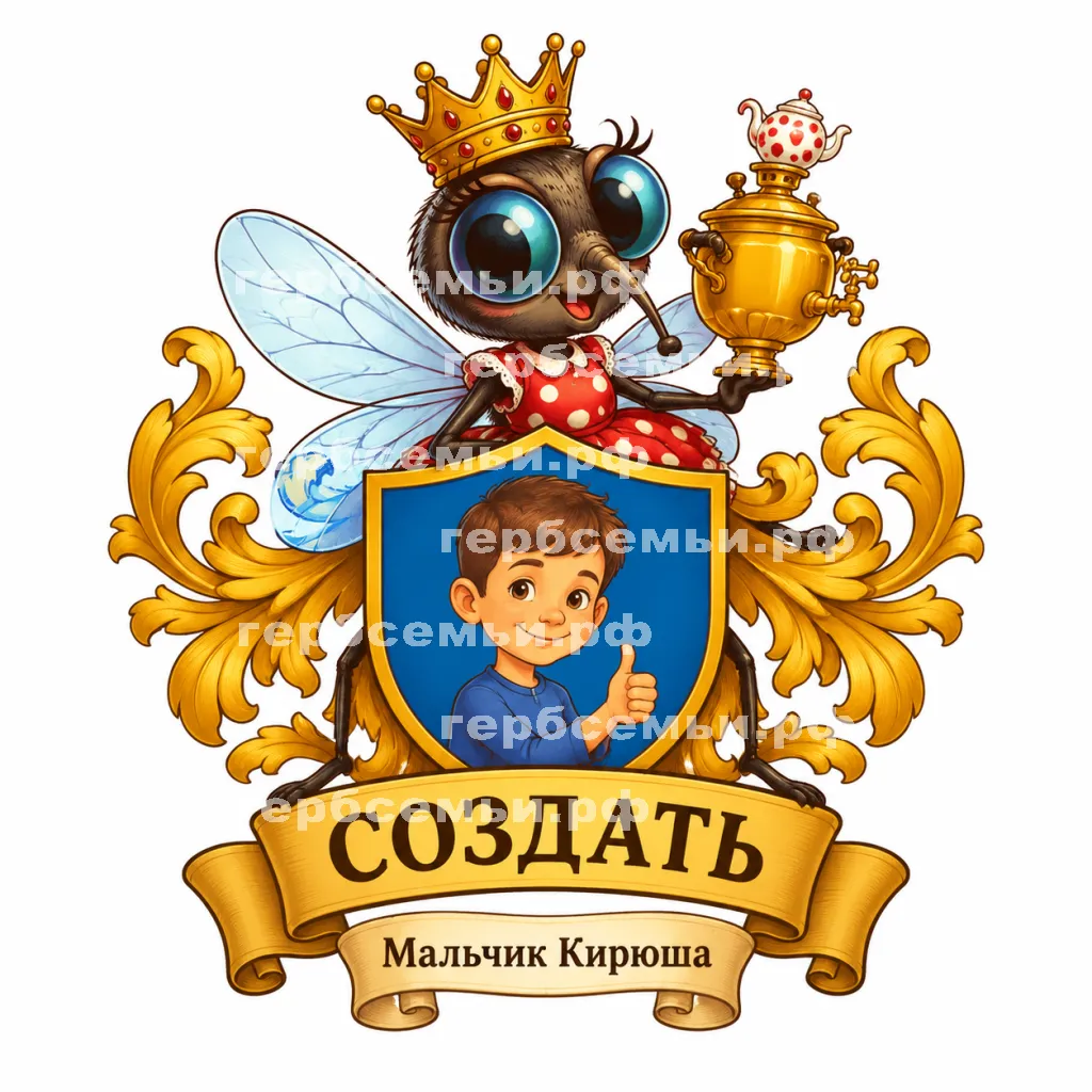 Герб семьи Создать герб на фоне мухи Цокотухи #43236
