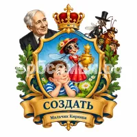 Герб семьи Создать герб на фоне Корней Иванович Чуковский Муха Цокотуха