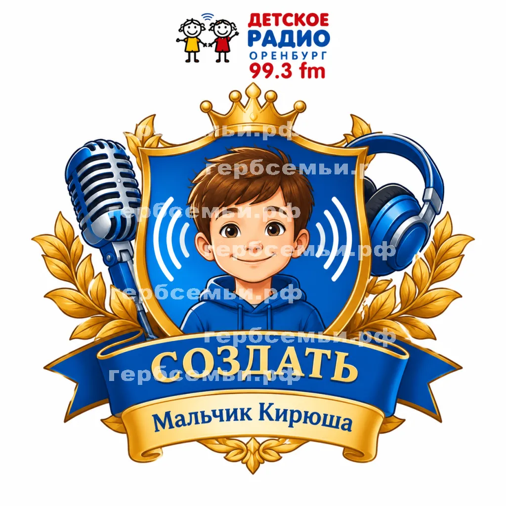Герб семьи Создать герб на фоне детского радио Оренбург 99.3 fm #43260