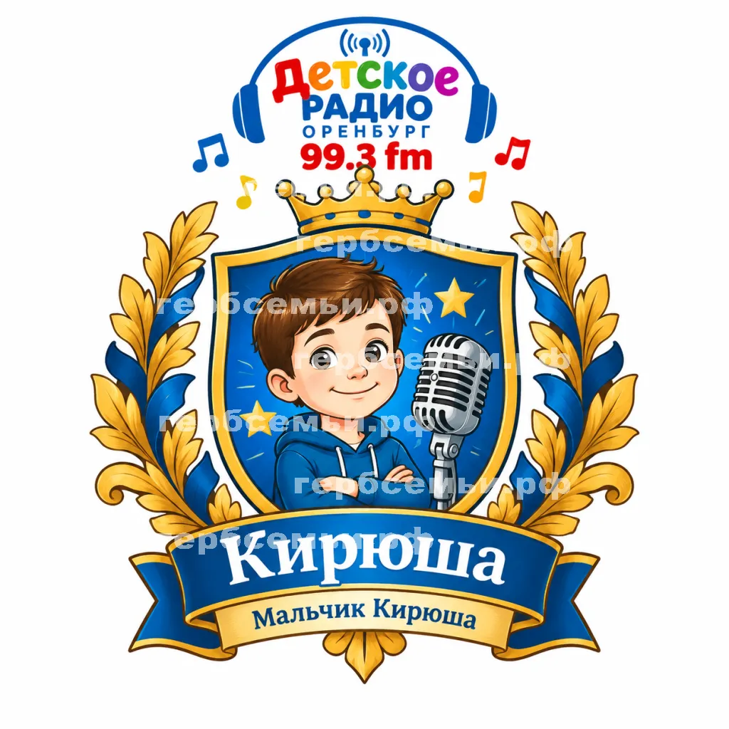 Герб семьи Создать герб на фоне детского радио Оренбург 99.3 fm #43261