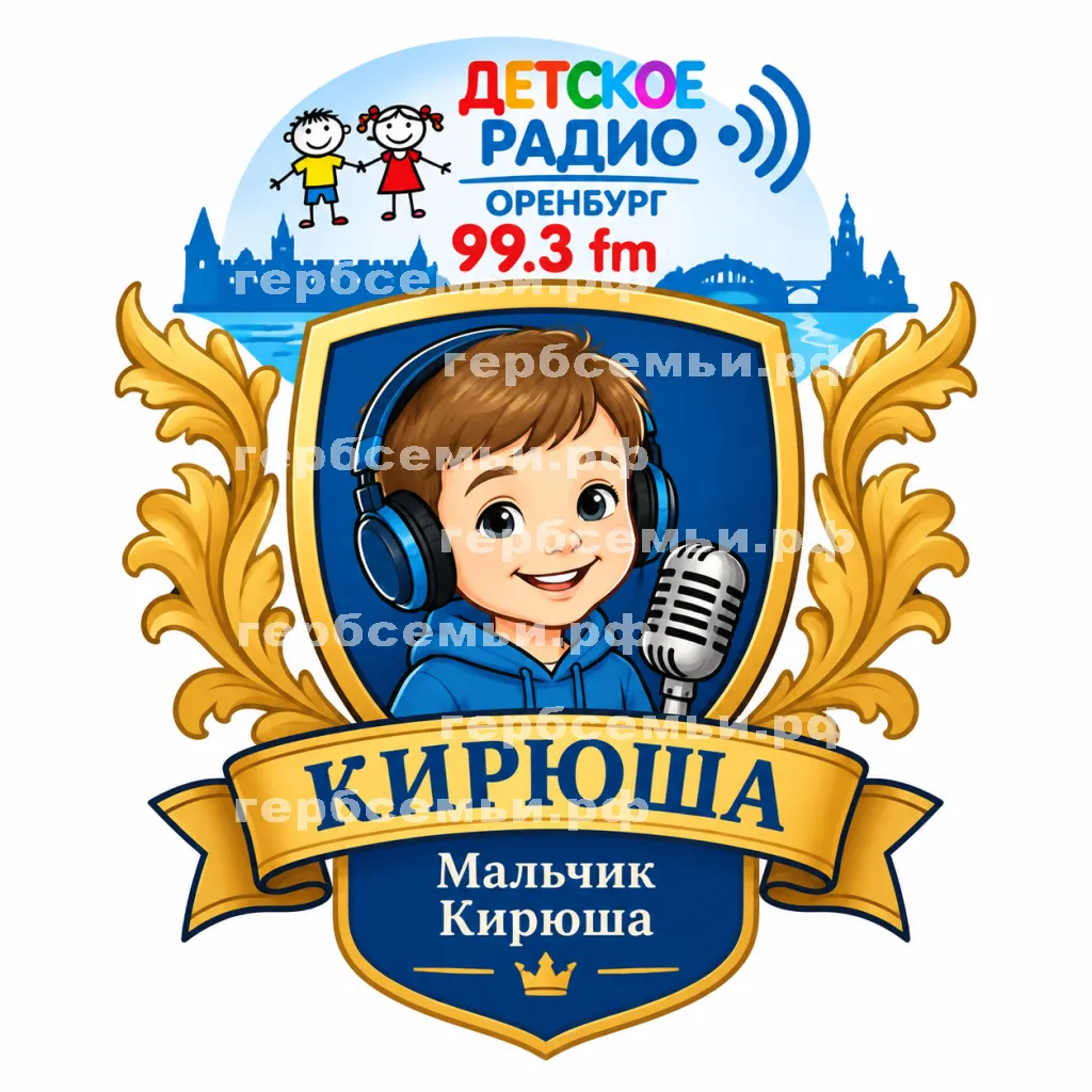 Герб семьи Создать герб на фоне детского радио Оренбург 99.3 fm #43262