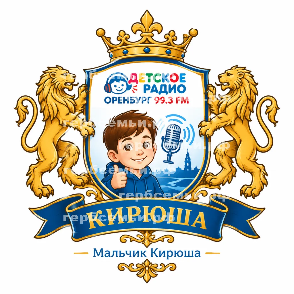 Герб семьи Создать герб на фоне детского радио Оренбург 99.3 fm #43263