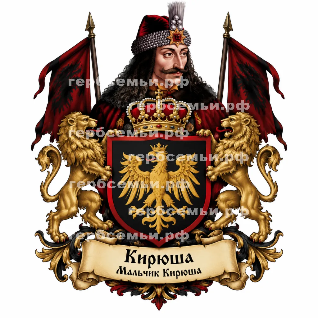 Герб семьи Создать герб на фоне князя Валаахии Влада Цепиша 3 #43279