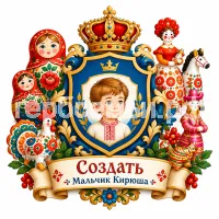 Гербы семьи Создать герб на фоне игрушек матрёшек, дымковских и филимоновских игрушек