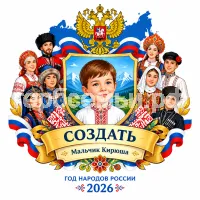 Герб семьи Создать герб на фоне народов России в год народов России 2026 год