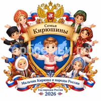 Герб семьи Создать герб на фоне народов России в год народов России 2026 год