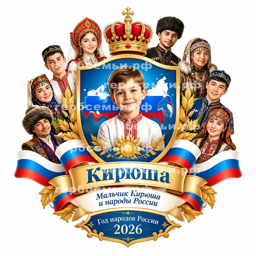 Герб семьи Создать герб на фоне народов России в год народов России 2026 год #43295