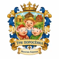 Гербы семьи Создать герб английской сказки( the three little pigs) три поросёнка Ниф-Ниф, Наф-Наф и Нуф-Нуф