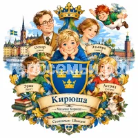 Гербы семьи Создать герб на фоне шведской сказки Астрид Линдгрен Малыш и Карлсон. Шведские имена фамилия мамы папы брата сестры. Настоящее имя фамилия малыша. Живут в Стокгольме Швеции