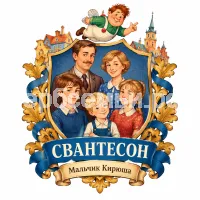 Гербы семьи Создать герб на фоне шведской сказки Астрид Линдгрен Малыш и Карлсон. Семья Свантесон герр Свантесон(папа) и мама фру Свантесон(мама) - Боссн - старший брат 14 лет Бетан - сестра 13 лет Сванте Свантесон 7-8 лет