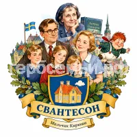 Гербы семьи Создать герб на фоне шведской сказки Астрид Линдгрен Малыш и Карлсон. Семья Свантесон герр Свантесон(папа) и мама фру Свантесон(мама) - Боссн - старший брат 14 лет Бетан - сестра 13 лет Сванте Свантесон 7-8 лет и на фоне шведской писательницы Астрид Линдгрен