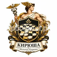 Гербы семьи Создать герб на фоне Гермеса и игры в шашки легенда