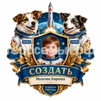 Гербы семьи Создать герб на фоне собак космонавтов Белки и Стрелки 19 августа 1960 года