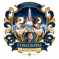 Гербы семьи Создать герб на фоне 19 августа 1960 года в 11:44 по мск времени собаки космонавты Белка и Стрелка совершили полёт на советском корабле "Спутник-5" с космадрома Байканур