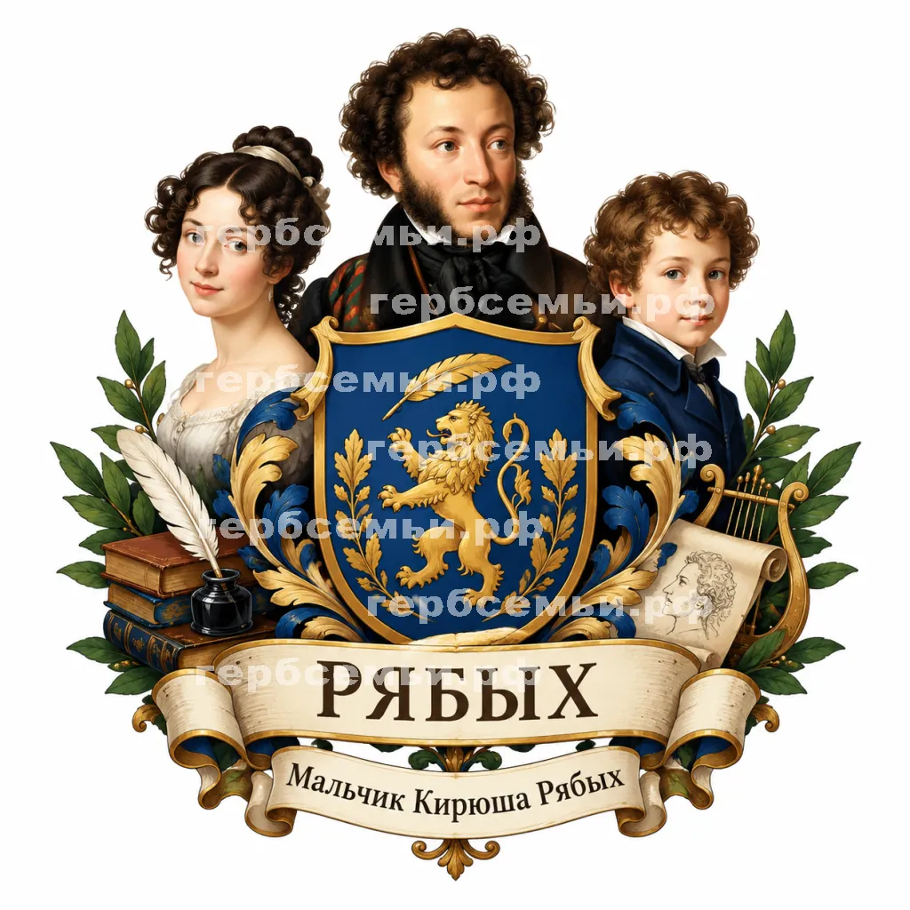 Герб семьи Создать герб фоне Александра Сергеевича Пушкина  Ольга Сергеевна Павлищева старшая сестра Лев Сергеевич Пушкин младший брат #43397