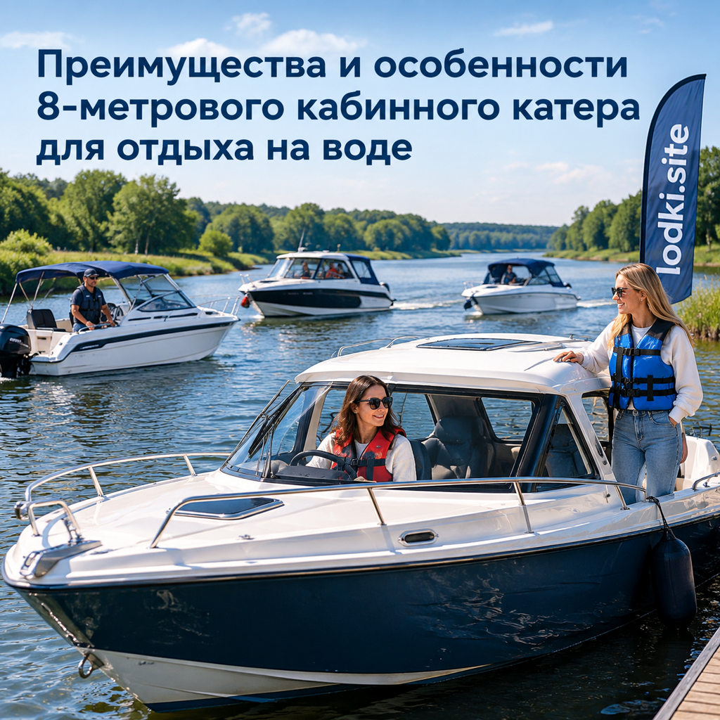 Преимущества и особенности 8-метрового кабинного катера для отдыха на воде