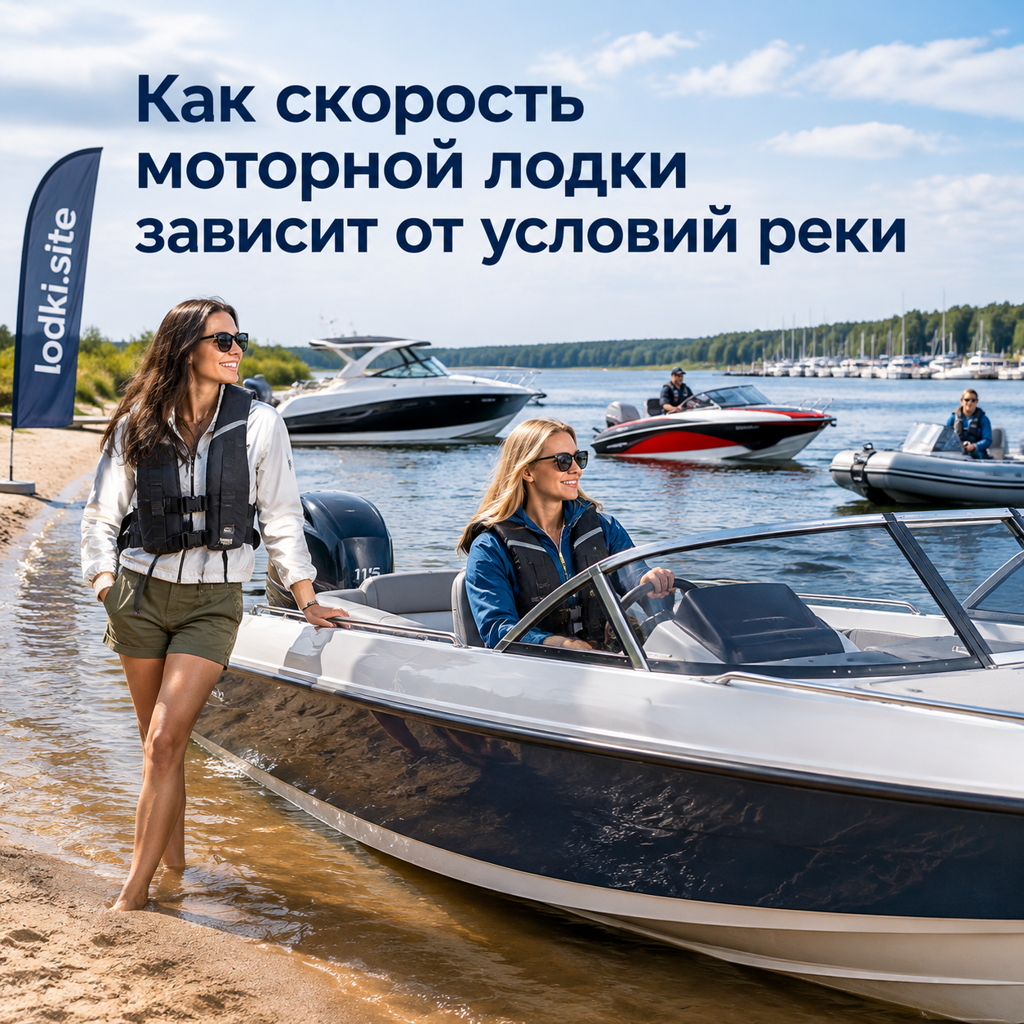 Как скорость моторной лодки зависит от условий реки