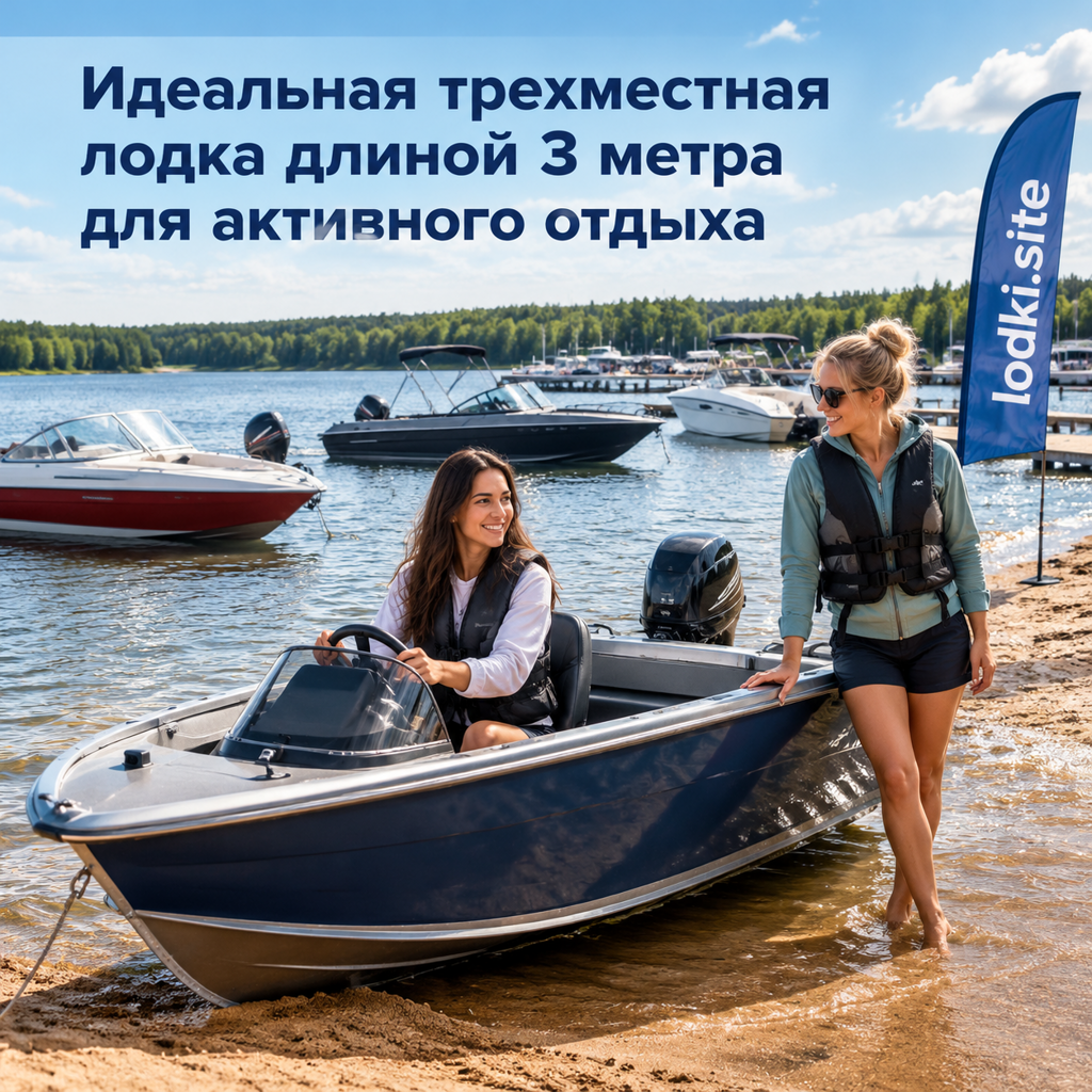 Идеальная трехместная лодка длиной 3 метра для активного отдыха