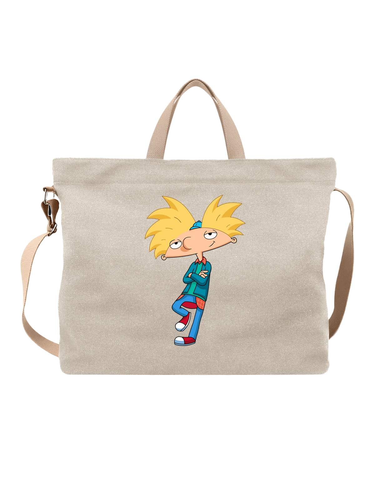 Сумка Эй Арнольд Hey Arnold белая с принтом — футболка подростку — Белая, фото 1