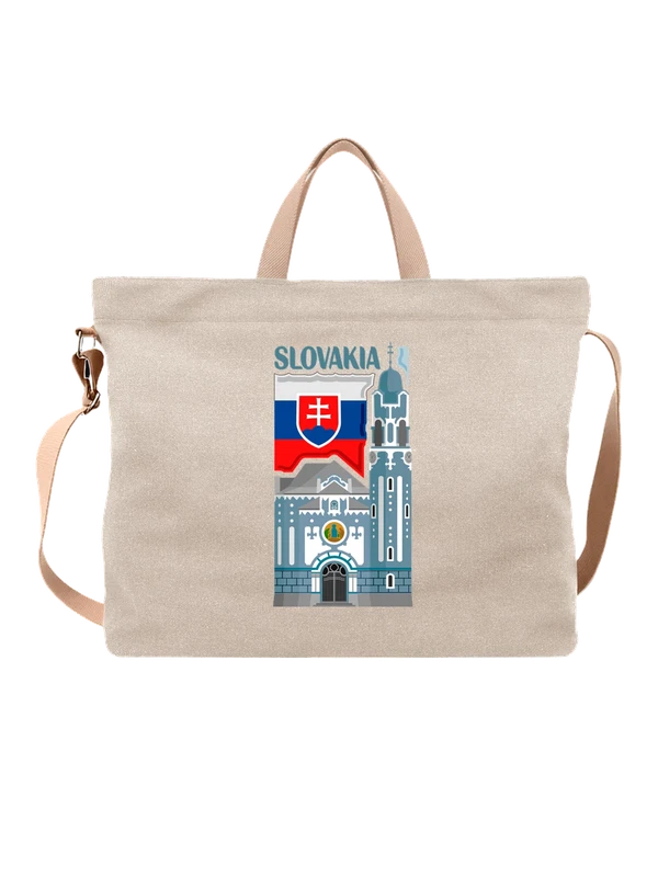 Сумка с флагом Словакии Slovakia замок — Белая, фото 1