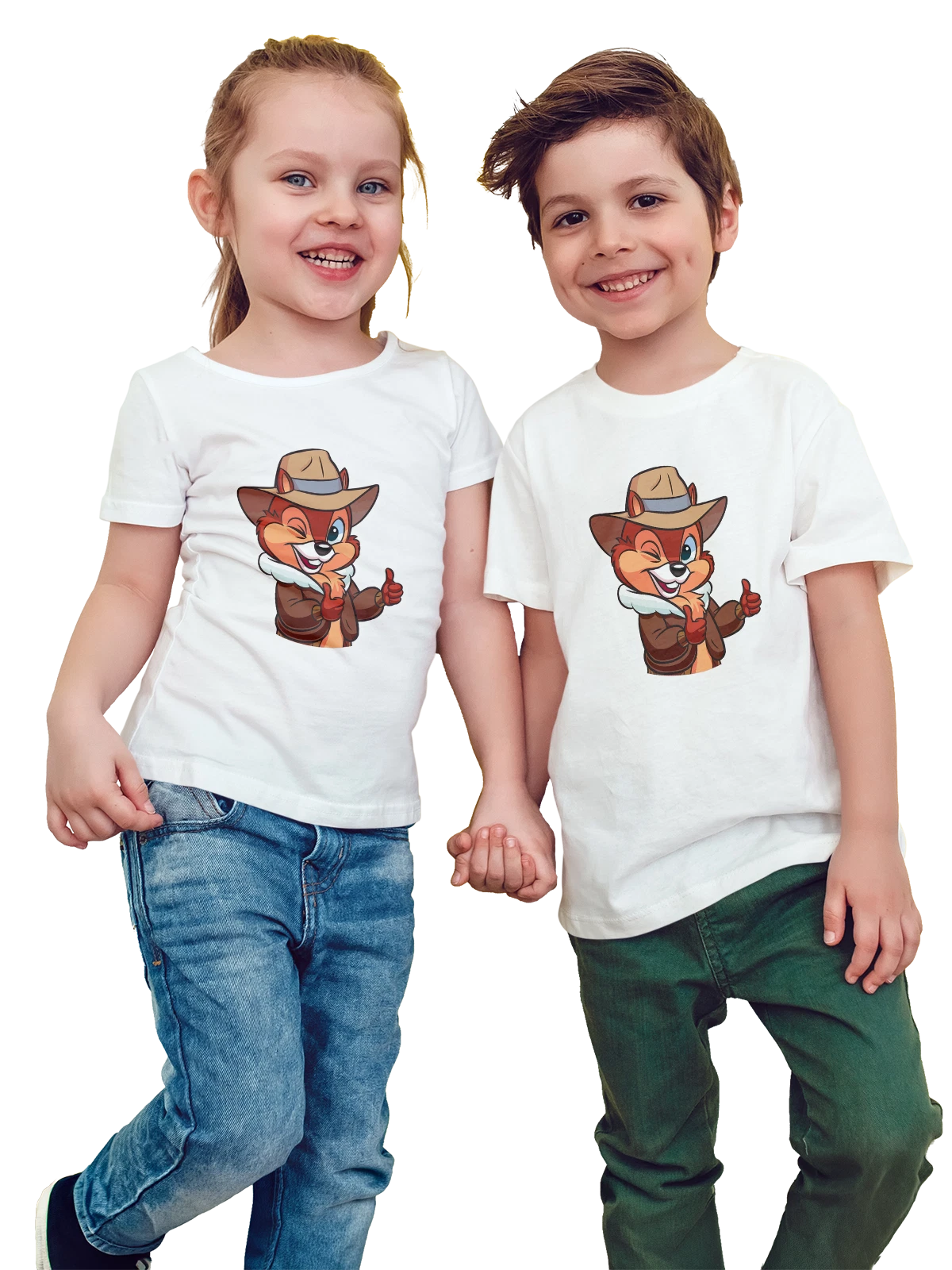 Футболка детская Чип и Дейл спешат на помощь Chip n Dale белая с принтом — фанатский принт — Белая, фото 1