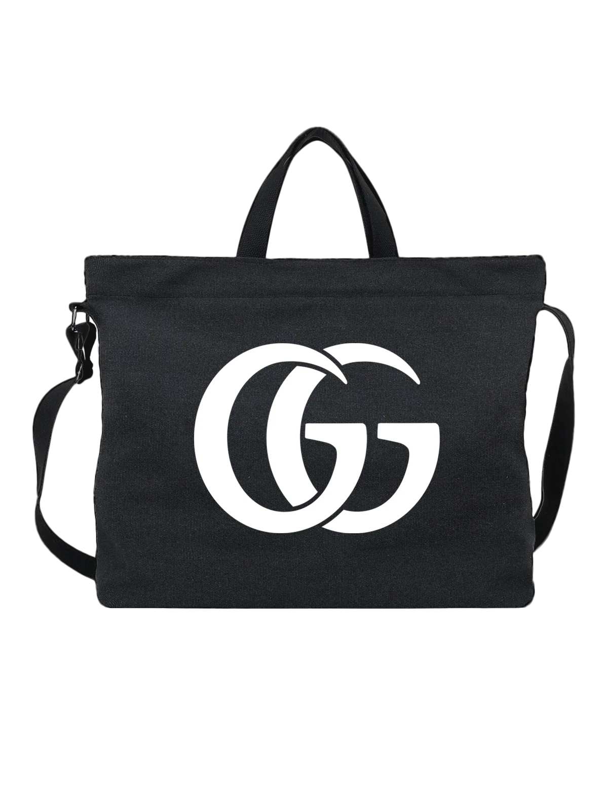 Сумка Gucci чёрная с принтом — графический символ — Чёрная, фото 1