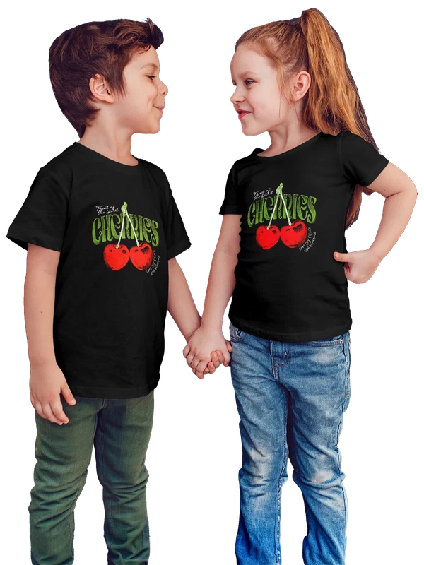 Футболка вишня cherries — Чёрная, фото 1