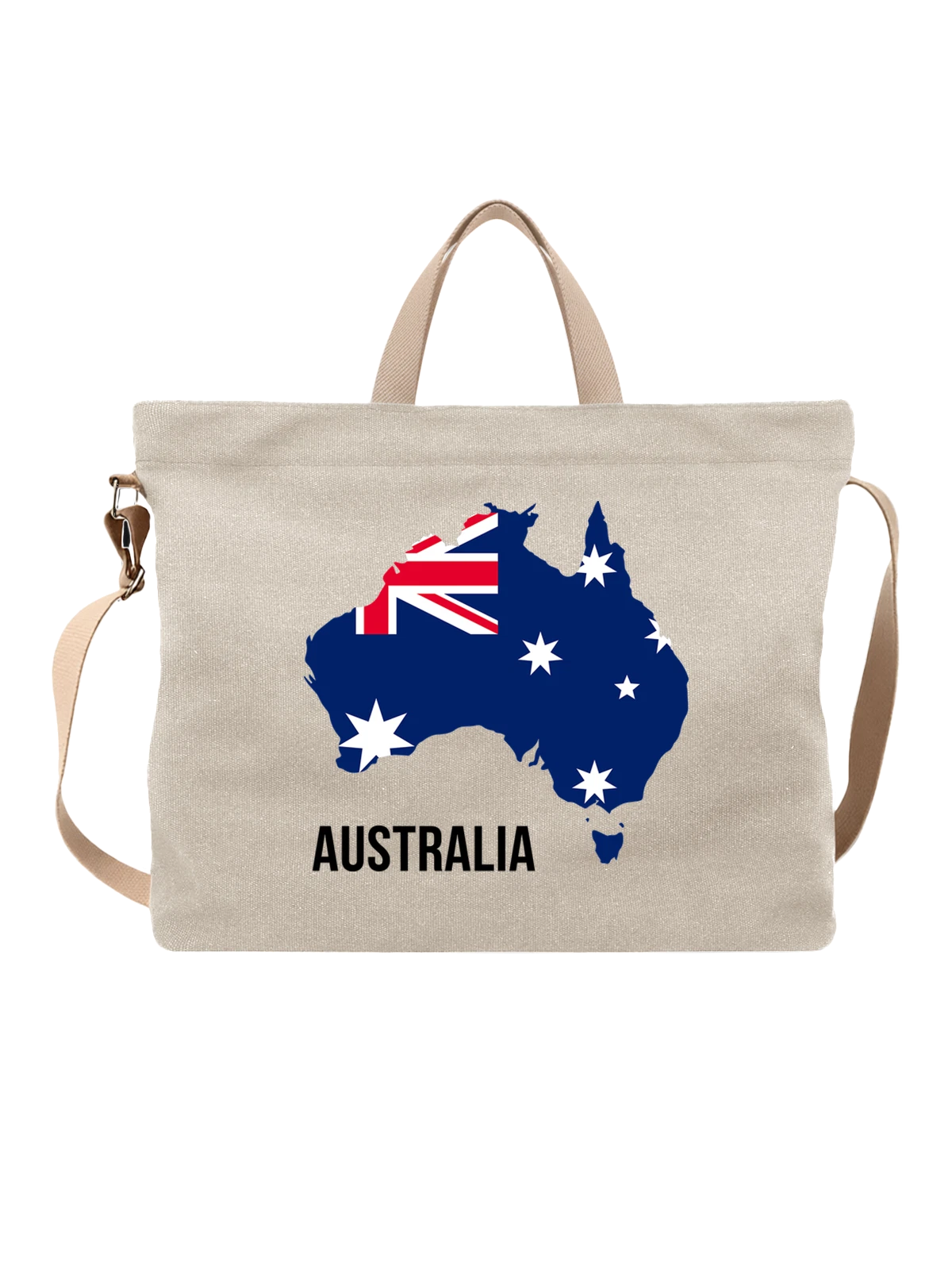 Сумка с флагом Австралии Australia белая с принтом — национальная символика — Белая, фото 1