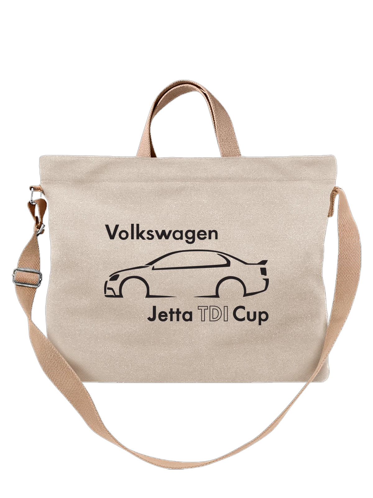 Сумка Volkswagen белая с принтом — автоспортивная эмблема — Белая, фото 1