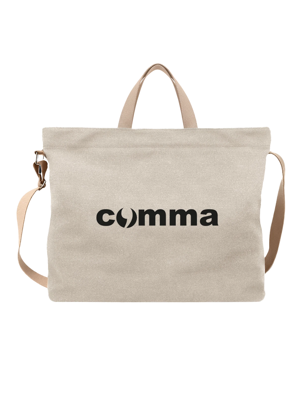 Сумка Comma белая с принтом — современная айдентика — Белая, фото 1