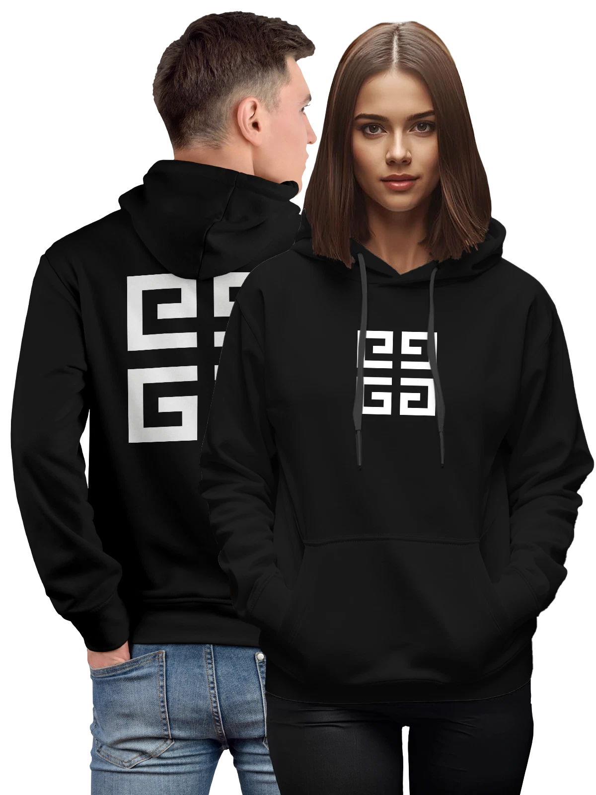 Худи Givenchy чёрное с принтом — французский люксовый логотип — Чёрная, фото 1