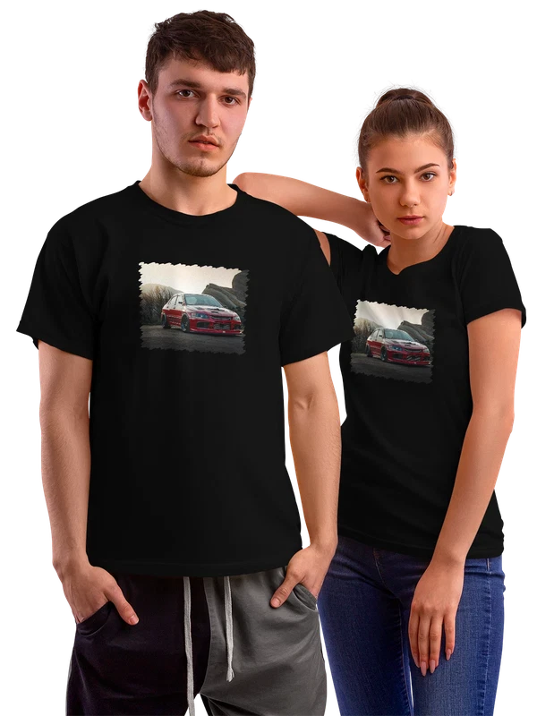 Футболка машина Mitsubishi Lancer evolution IX — Чёрная, фото 1