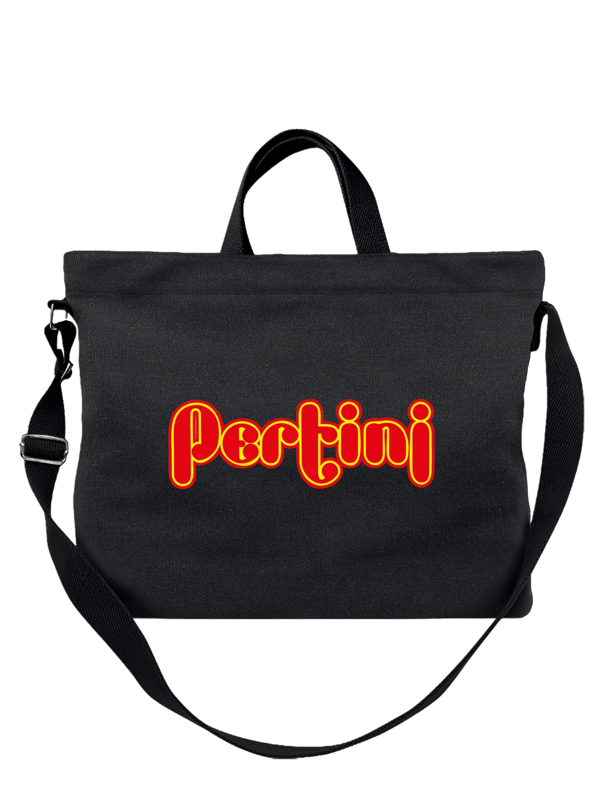 Сумка Pertini чёрная с принтом — кожаные туфли — Чёрная, фото 1