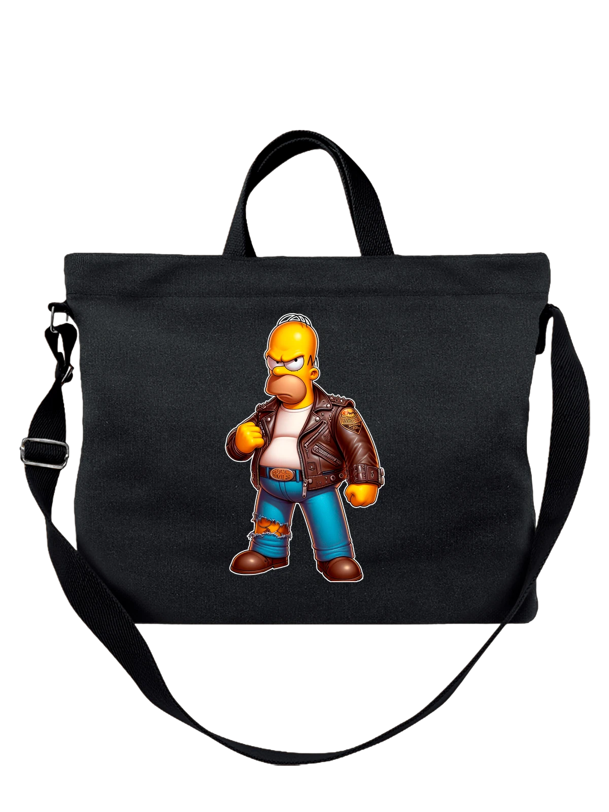 Сумка Гомер Homer Симпсон Simpsons чёрная с принтом — подарок поклоннику — Чёрная, фото 1