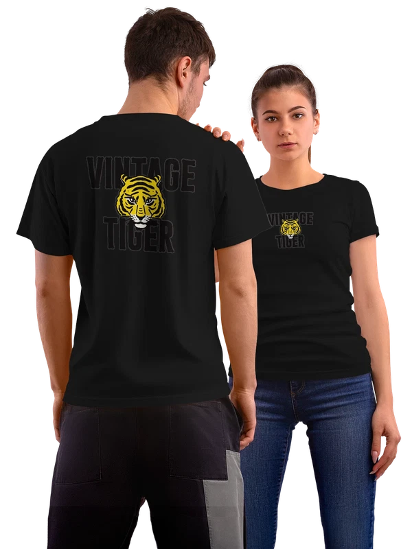 Футболка тигр vintage tiger — Чёрная, фото 1