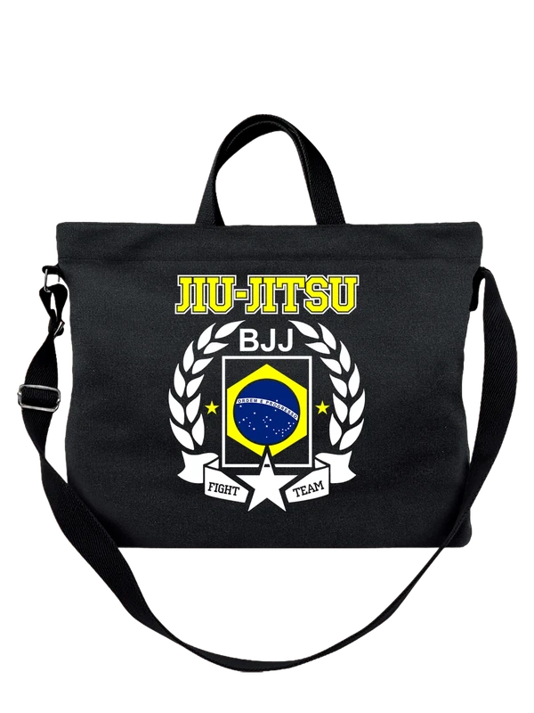 Сумка надпись jiu jitsu и флаг Бразилии — Чёрная, фото 1