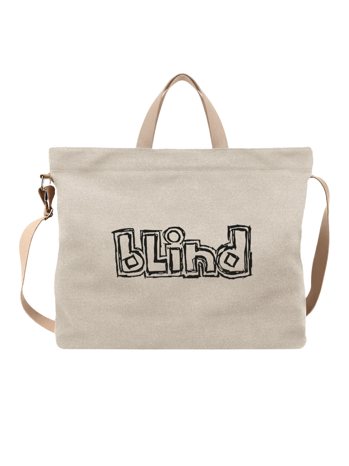 Сумка Blind белая с принтом — современная айдентика — Белая, фото 1