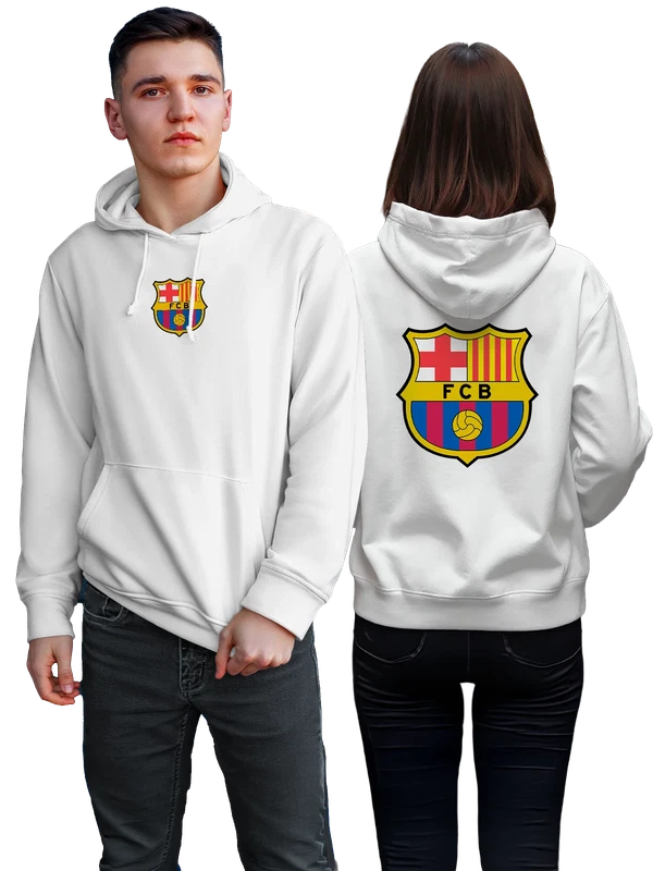 Худи с логотипом fcb фкб — Белая, фото 1