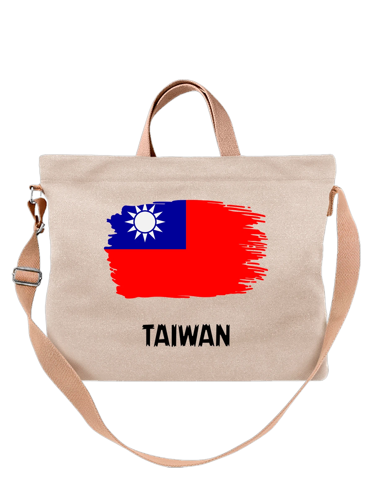 Сумка C флагом Тайвань Taiwan белая с принтом — путешествия — Белая, фото 1