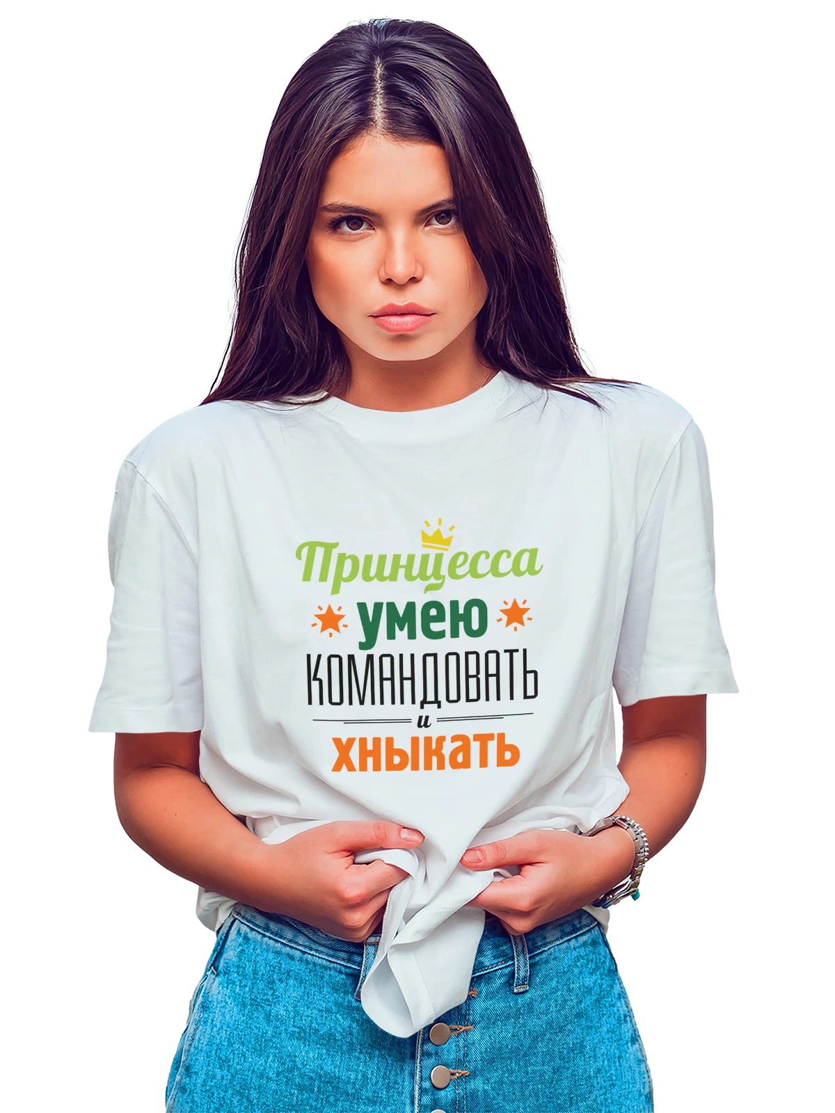 Футболка Принцесса белая с принтом — футболка подростку — Белая, фото 1