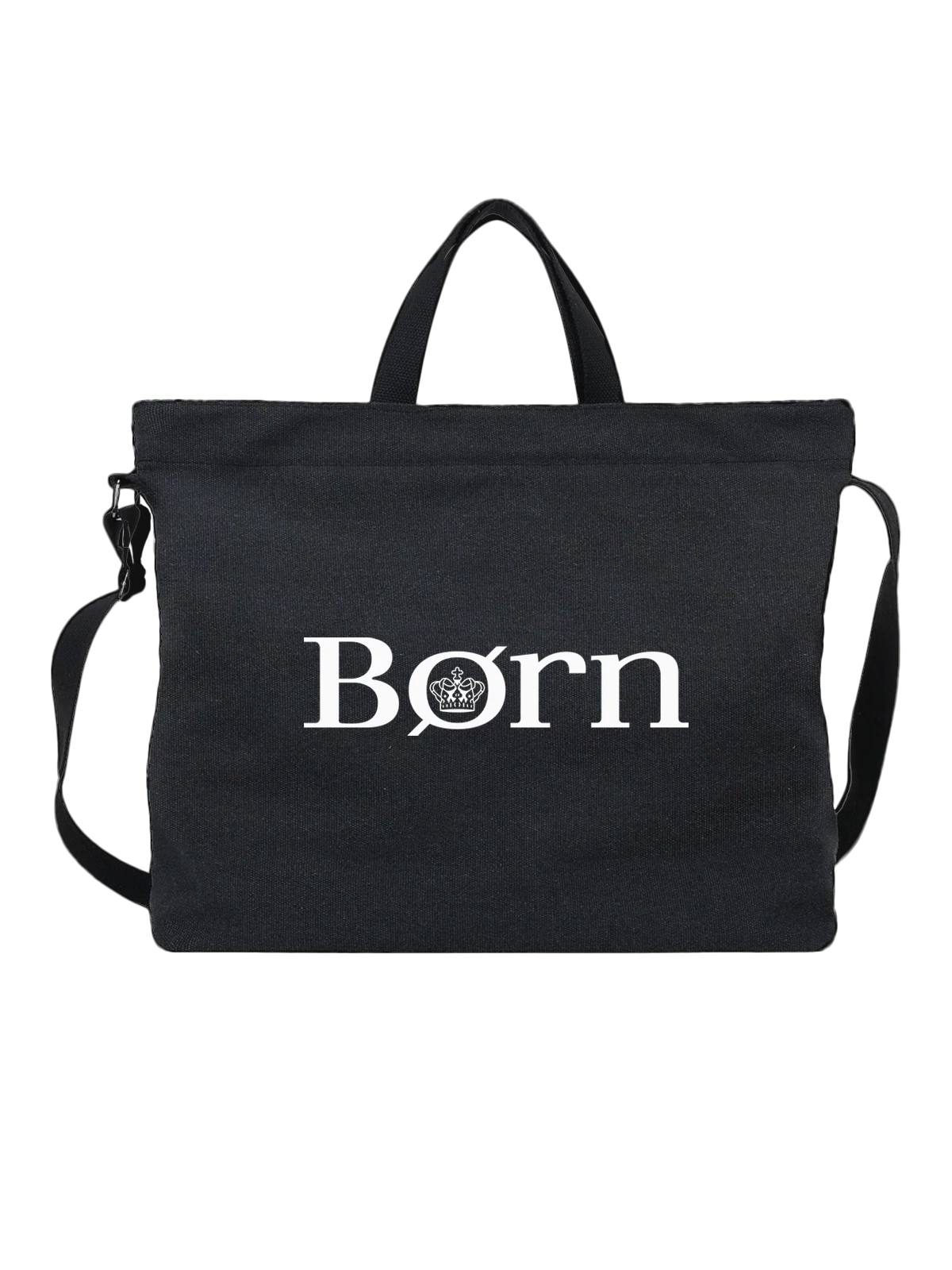 Сумка Born чёрная с принтом — современная айдентика — Чёрная, фото 1