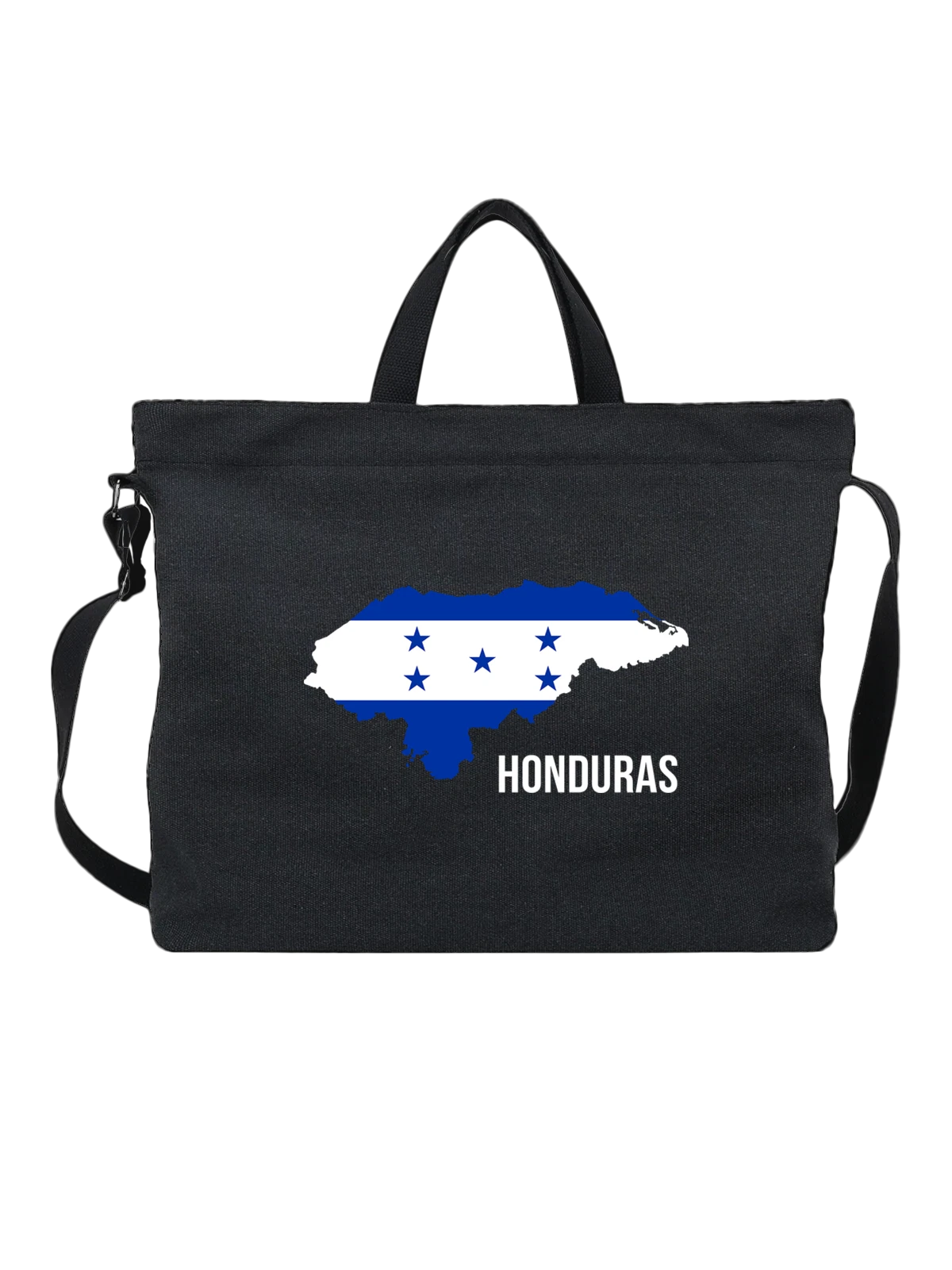 Сумка с флагом Гондураса Honduras чёрная с принтом — национальная символика — Чёрная, фото 1