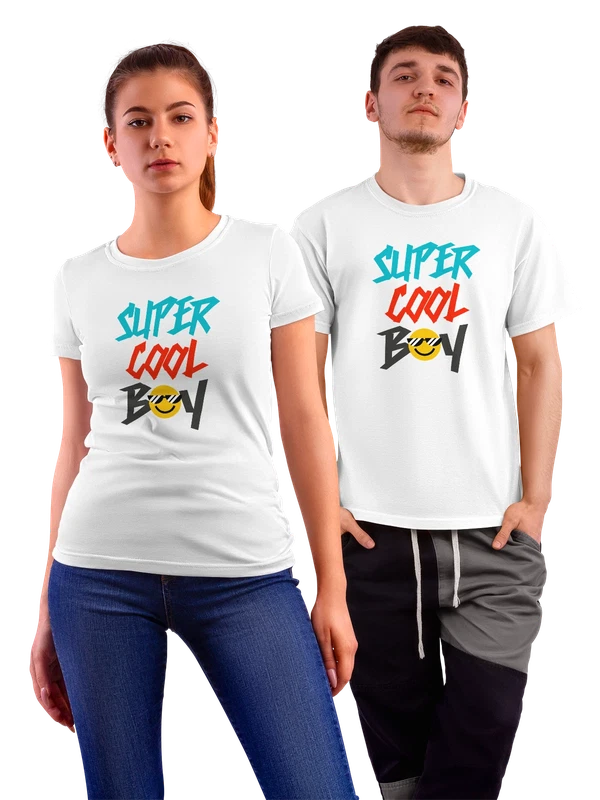 Футболка надпись super cool boy — Белая, фото 1