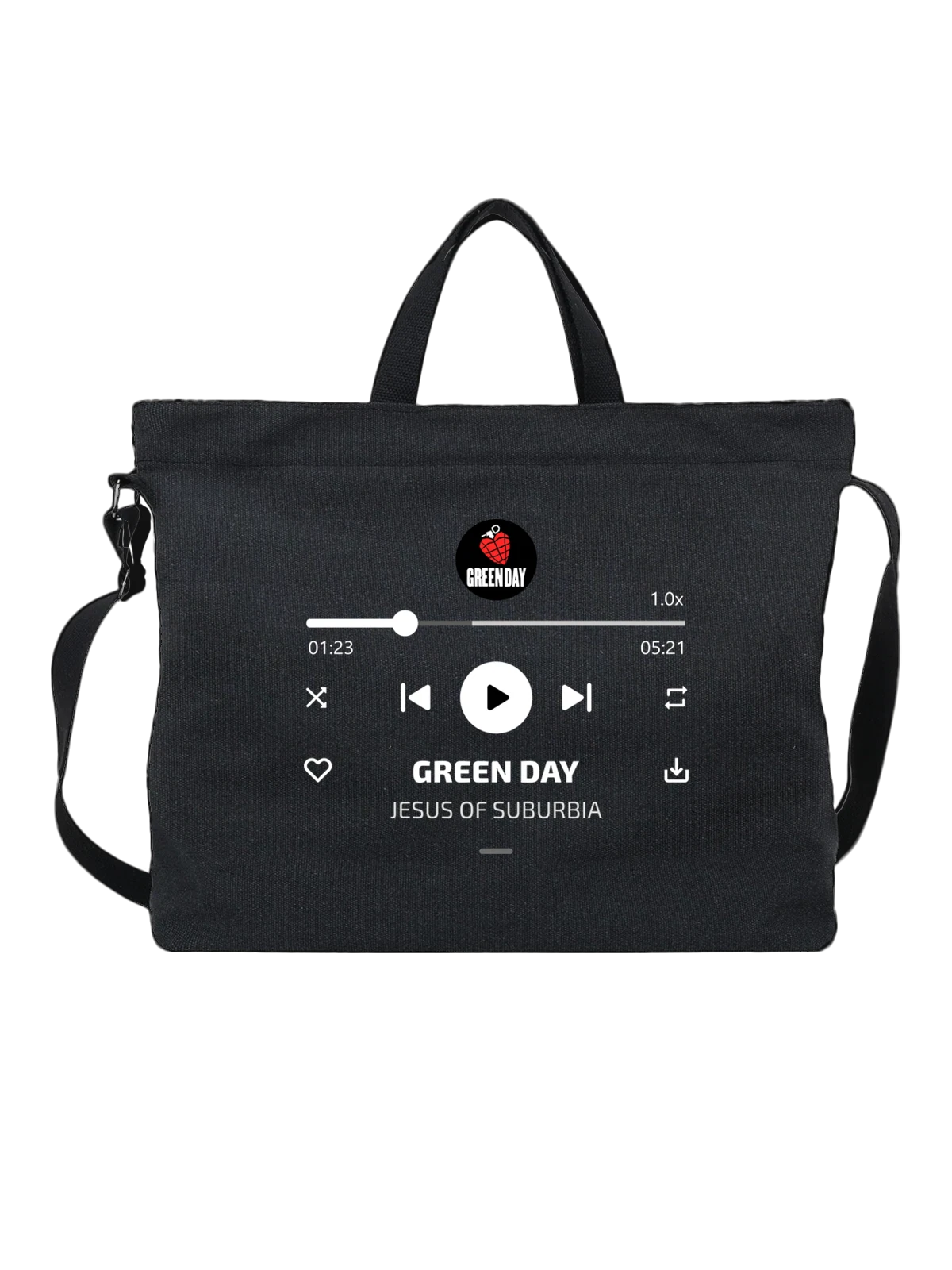 Сумка Green Day Jesus of Suburbia чёрная с принтом — футболка подростку — Чёрная, фото 1