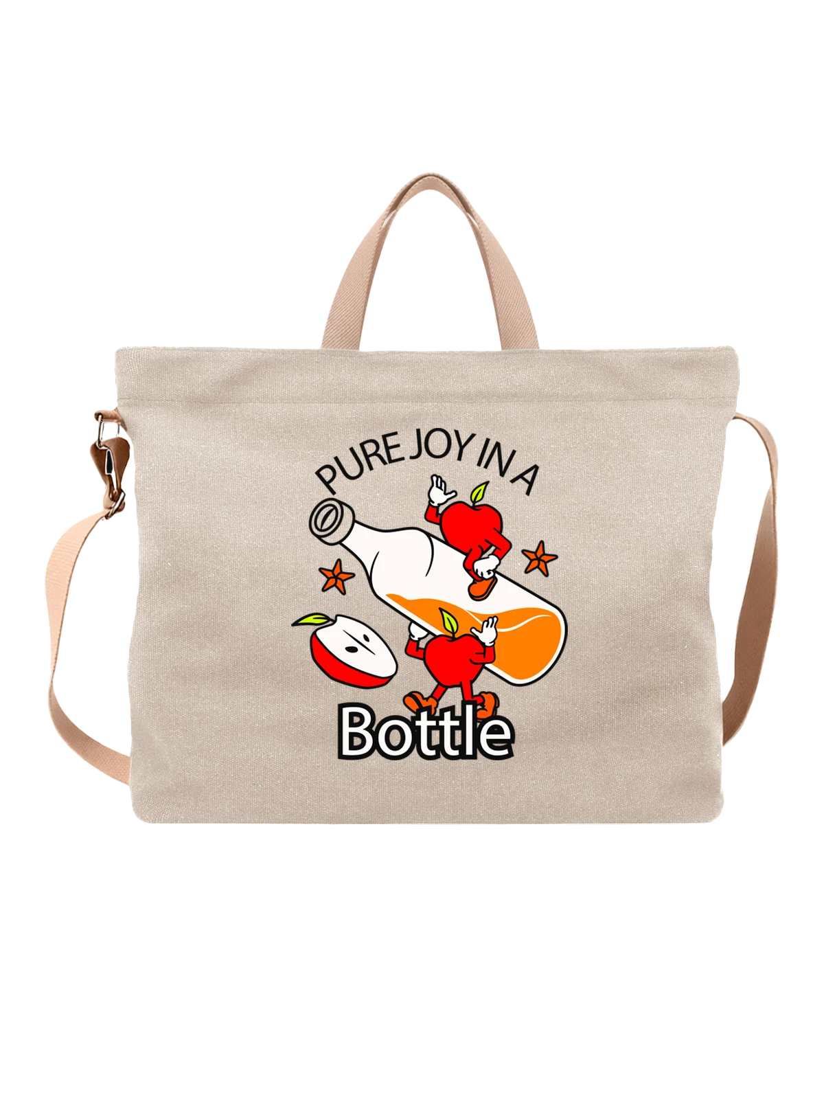 Сумка Яблоки pure joy in a bottle белая с принтом — растительная пища — Белая, фото 1