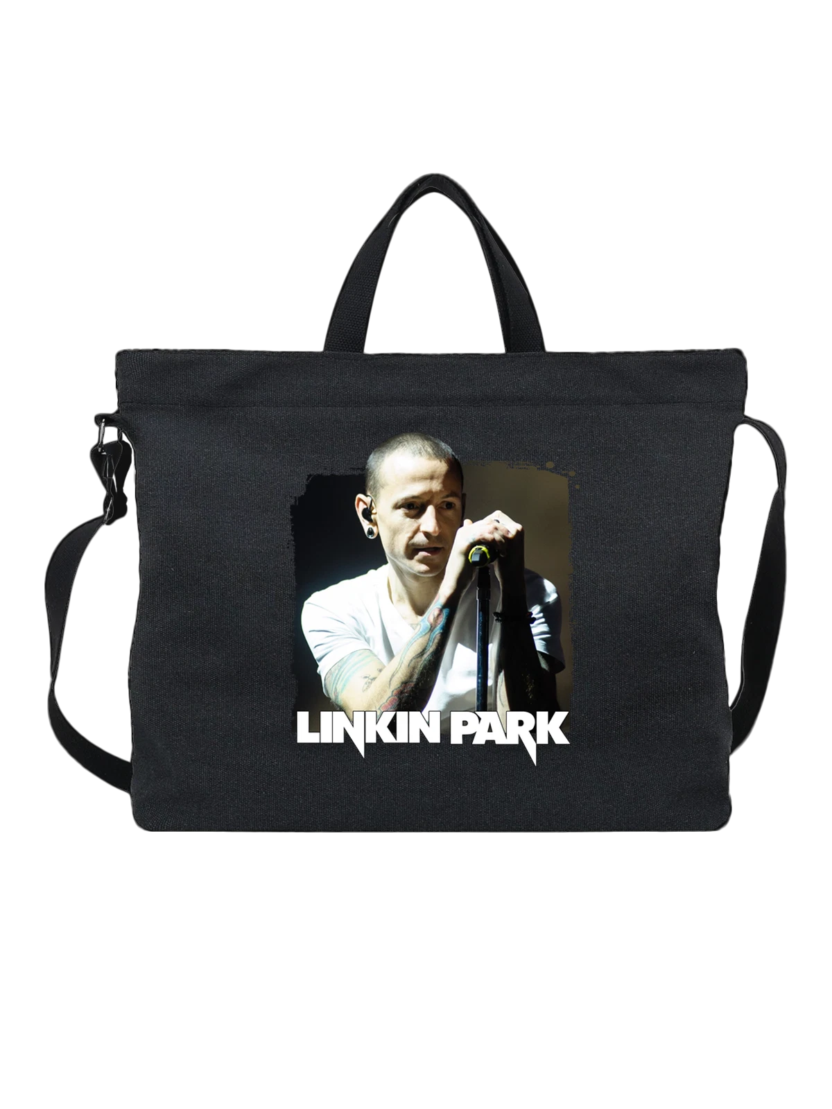Сумка Linkin Park чёрная с принтом — nu metal — Чёрная, фото 1